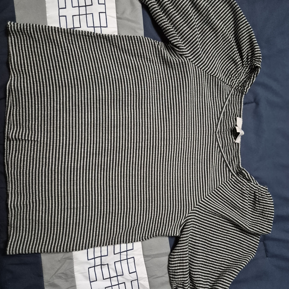 LOFT Monochrome Striped Knit Top